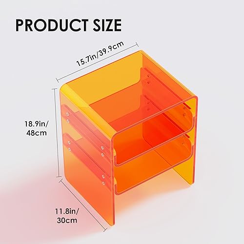 Miniatura 3 de Mesita de noche de acrílico transparente de 3 niveles, elegante almacenamiento de noche con diseño duradero, perfecta para dormitorios, salas de