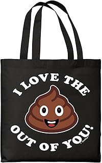 Gifts For Boyfriend Gifts For Men I Love The Poop Emoji Out Of You Black Canvas Tote Bag