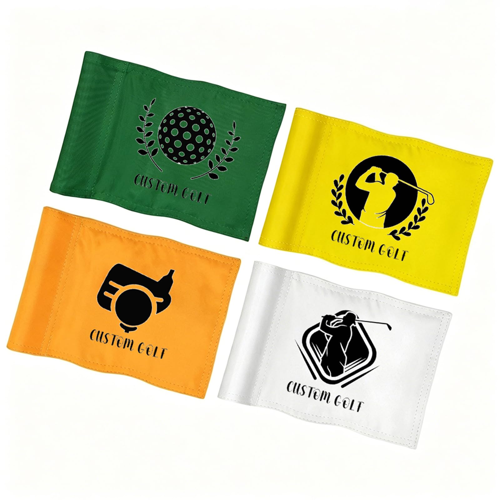 JJ GRADGOWN Personalised Double Sided Golf Flag, Custom Text & Pattern, 6x8 Inch, Putting Green Golf Pin Flag for Golf Courses, Tournaments & Practice