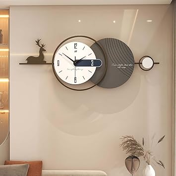 Large Wall Clock Metal Modern Wall Decorative Silent No Ticking Numerals Clocks Creative Home Decor for Living Room Size 100 CM/39 in