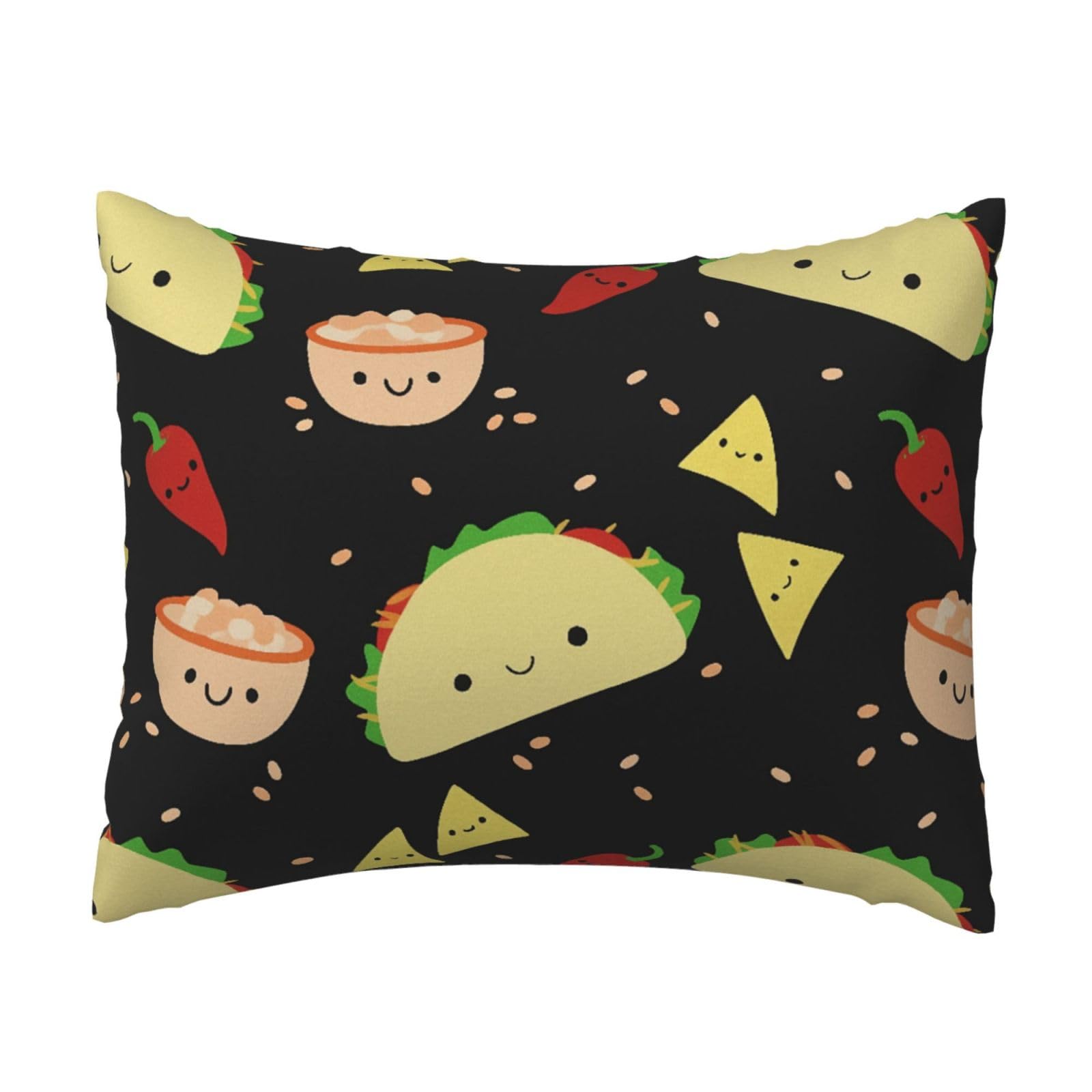 Cute Taco Pizza and Chili Pillowcase Soft Plush with Zipper Decorative Pillowcovers 16x20 in