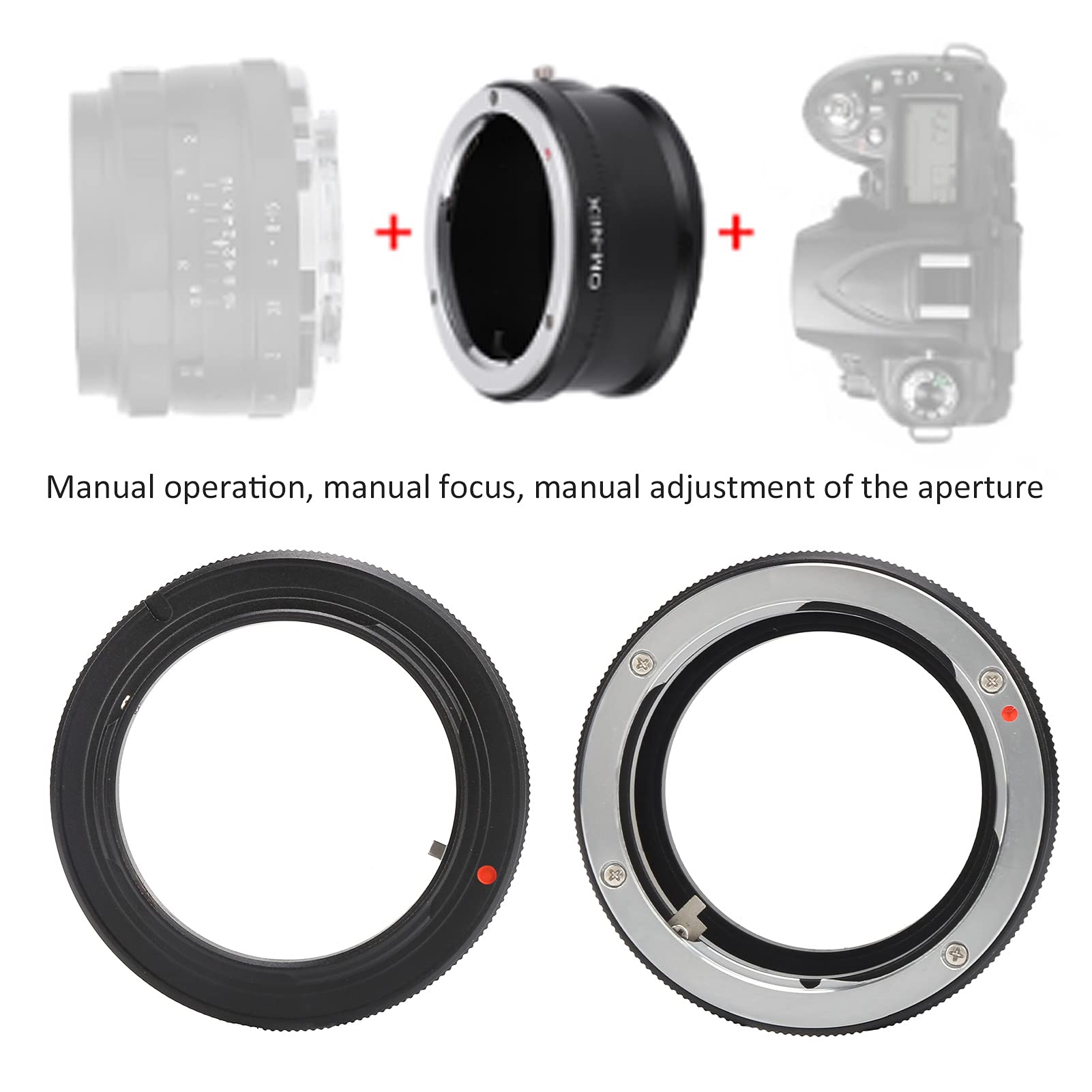 Sxhlseller Bague D'adaptation pour Appareil Photo, Bague D'adaptation de Convertisseur Om-NEX Manuelle Portable pour Objectif Om vers pour Appareil Photo E Mount