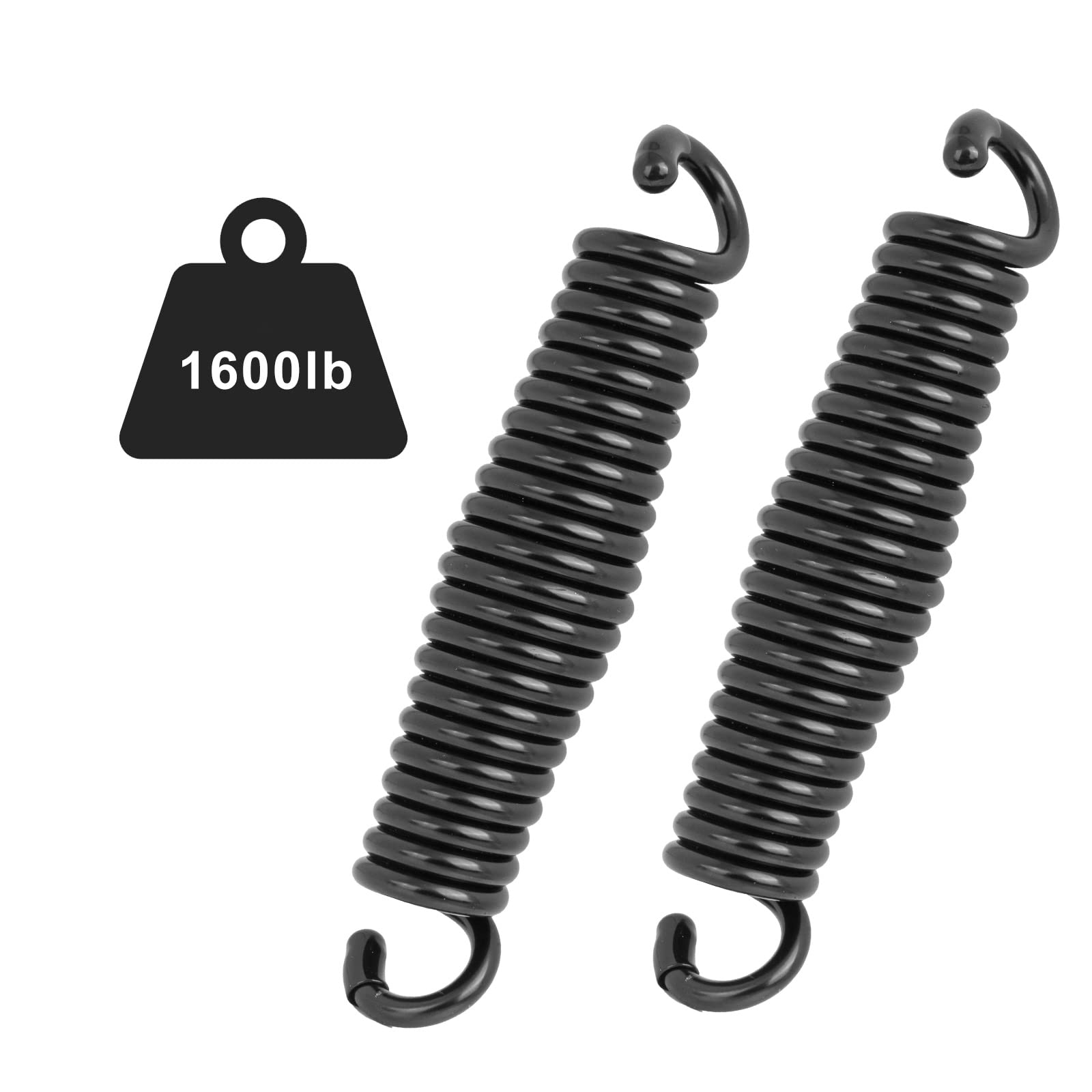 Porch Swing Springs - Resorte de hamaca con capacidad para hasta 1600 libras, resortes Chr-ome resistentes para sillas colgantes, montaje en techo, columpio de porche, saco de boxeo, 2 unidades,