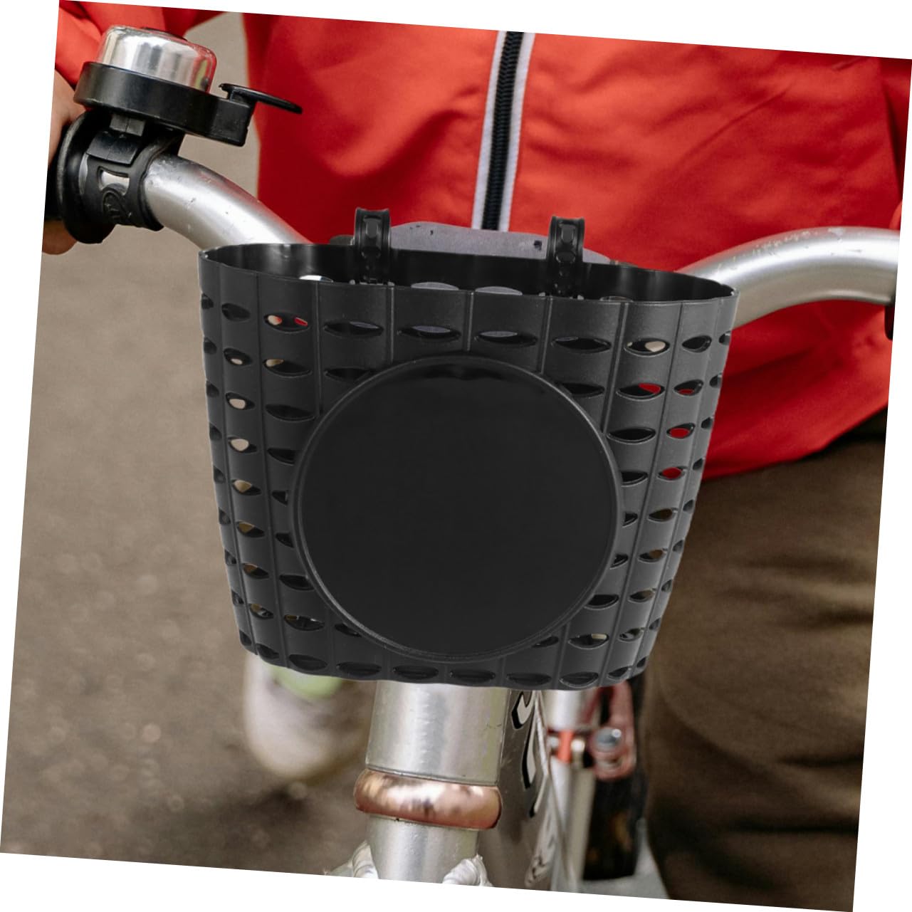 Cesta De Bicicleta para Niños Desmontable De Plástico Grueso Negro con Fuerte Capacidad De Carga para Bicicletas Infantiles Almacenamiento Escolar y Transporte