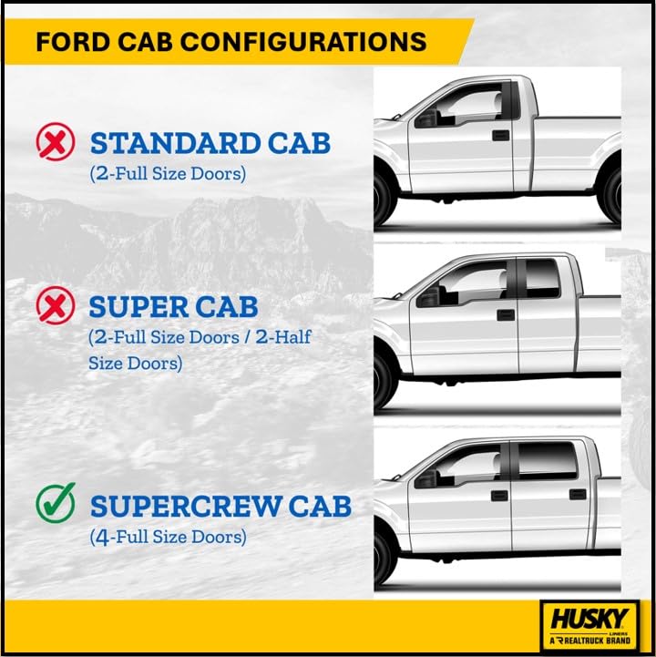 Husky Liners Weatherbeater Floor Mats | Fits 2015-2025 Ford F-150 (Includes 2022-2025 Lightning) SuperCrew w/Carpet & w/Out Fold Flat Storage | Front & 2nd Row, 3-pc Black - 94041 - Image 6