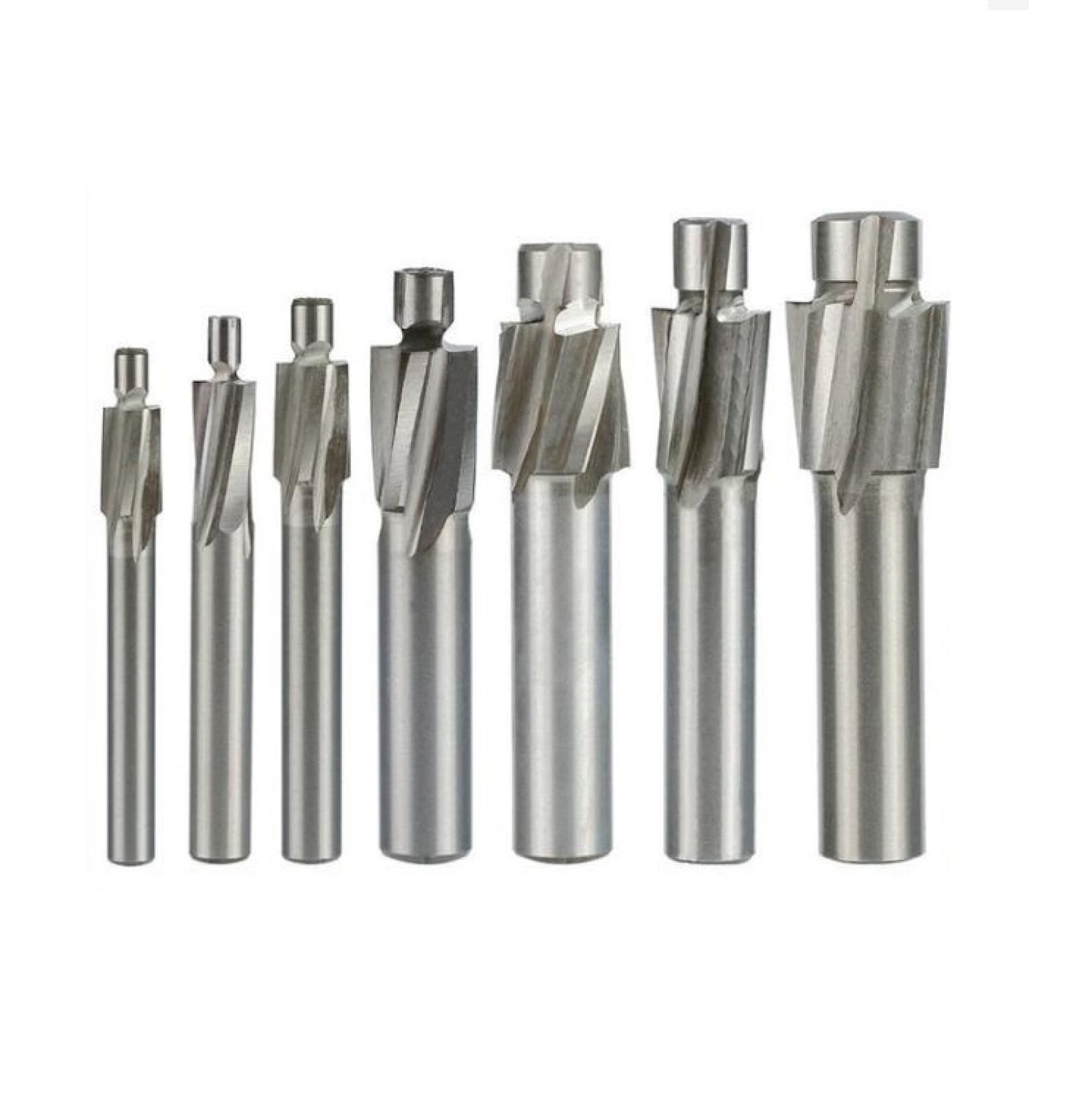 Fresa Per Svasatura Pilota Per Utensile Per Scanalatura Pilota HSS A 4 Denti, Fresa Per Svasatore,Set Da 7 Pezzi
