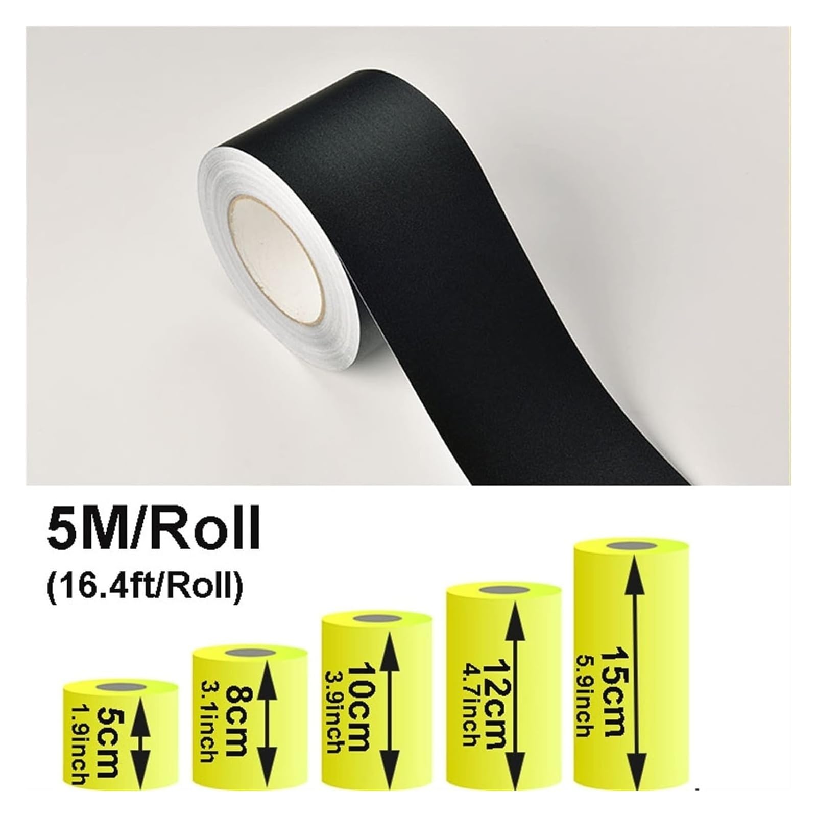 Listwa ozdobna do tapet, samoprzylepna, listwa ozdobna do ścian, samoprzylepna, 16,4 stopy, panele odklejane i przyklejane, dekoracja sufitowa(Matte Black,15cm(W) X5m(L))