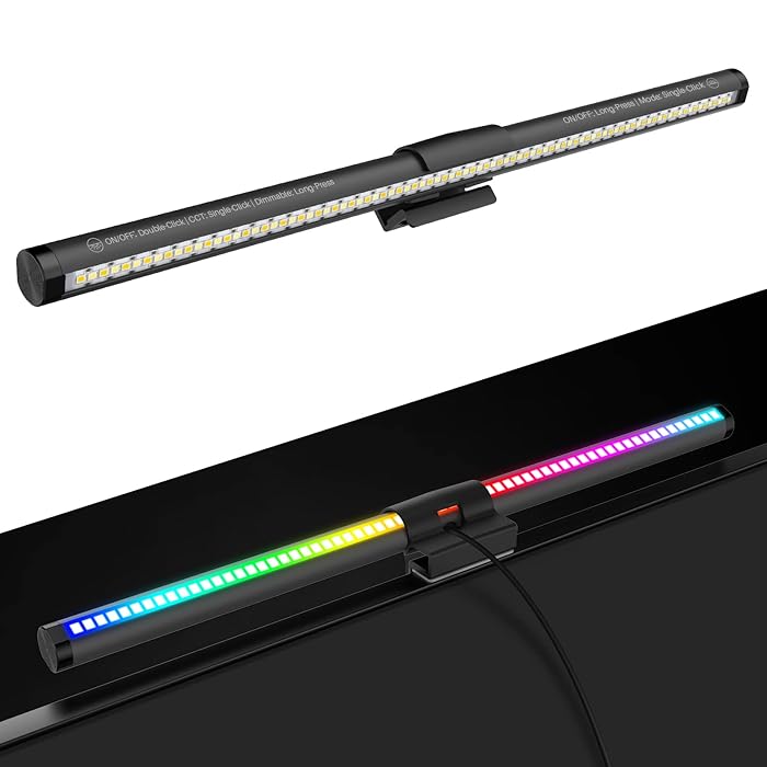 Buy Ropelux RGB Monitor Light Bar, Dual Light Source Adjustable Cool Mix Warm Light Color