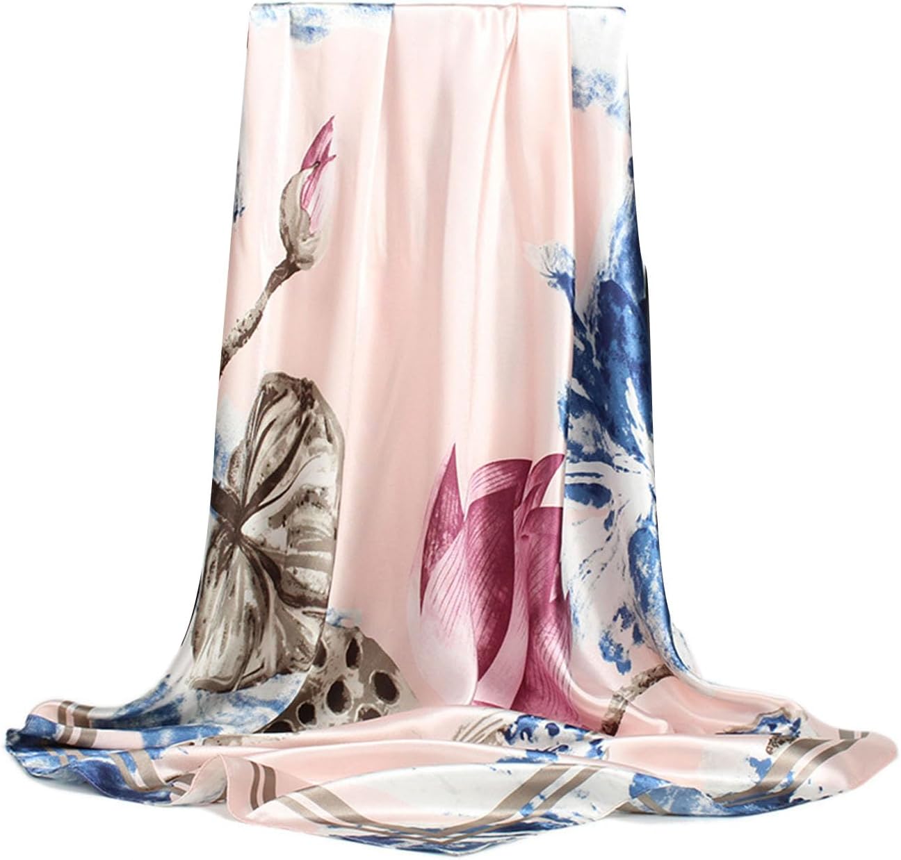 TraziewellHair Scarf 35” Large Square Satin Head Scarfs Ladies Silk Bandana Headscarf Hair Scarves for Women 38