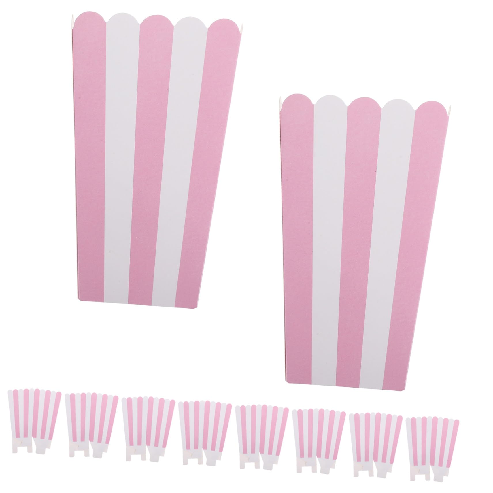 PRETYZOOM Secchielli Popcorn a Righe Rosa Piccoli 100 Pezzi in Carta