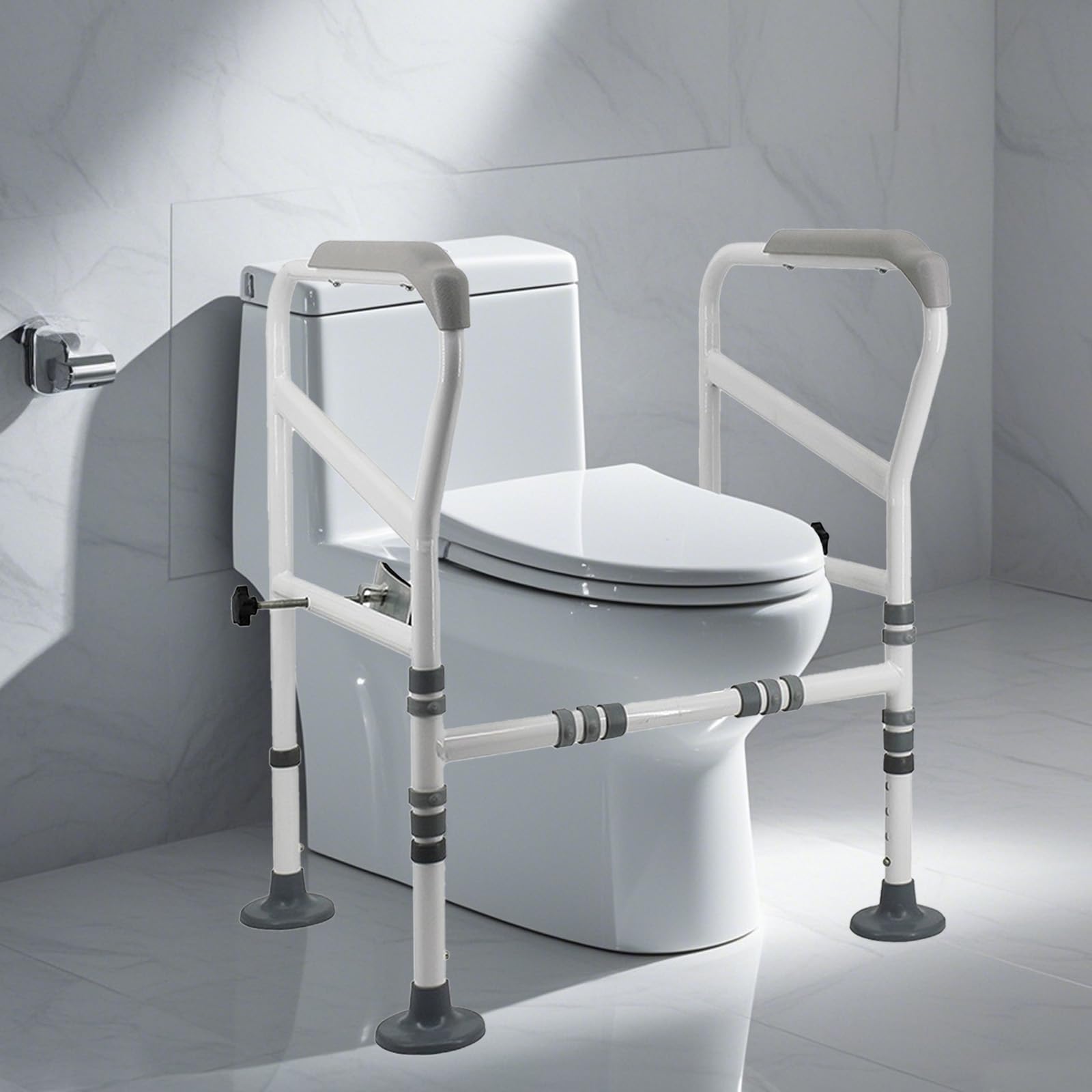 Sollevamento WC per anziani, alzatubi per WC con altezza regolabile, antiscivolo, con grande ventosa, supporto per il sollevamento del WC per anziani, disabili
