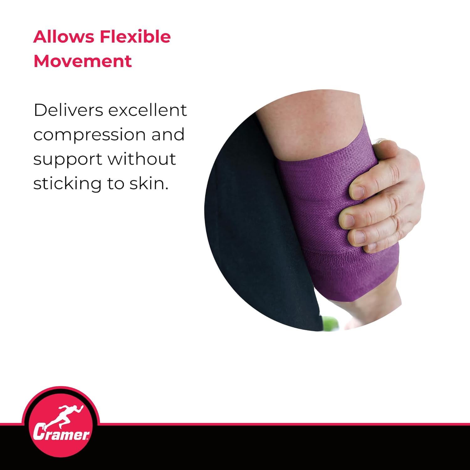 Cramer Eco-Flex Self-Stick Stretch Tape, Cohesive Tape, Flexible Elastic Sports Tape, Athletic Training Supplies, Easy Tear Self-Adherent Bandage Wrap, Bulk Cases, 6 Yard Rolls, Compression Tape