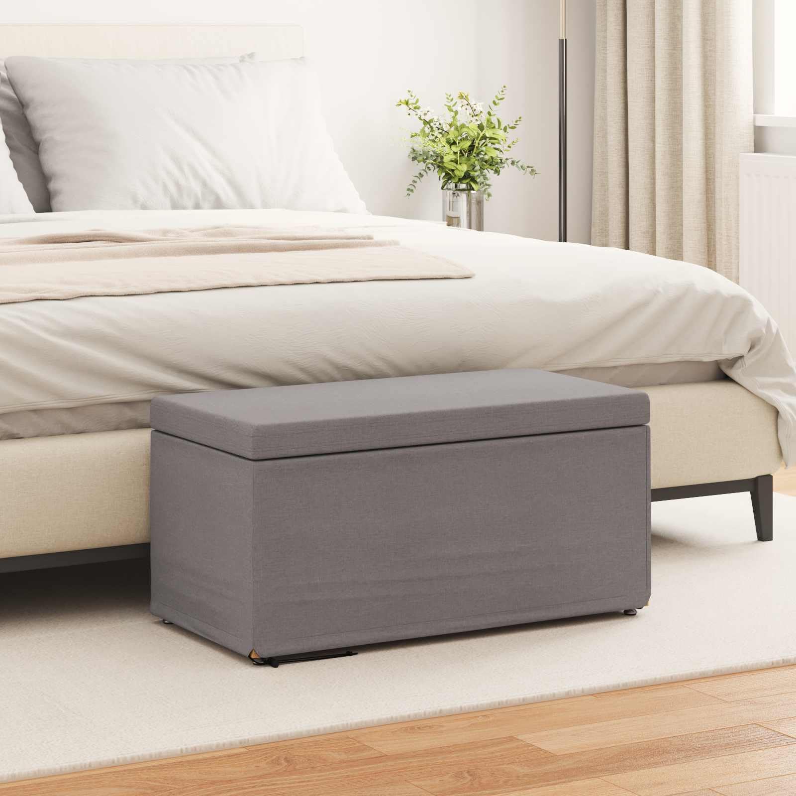 Stołek taupe 81 x 41 x 40 cm inżynieria tkaniny i drewna