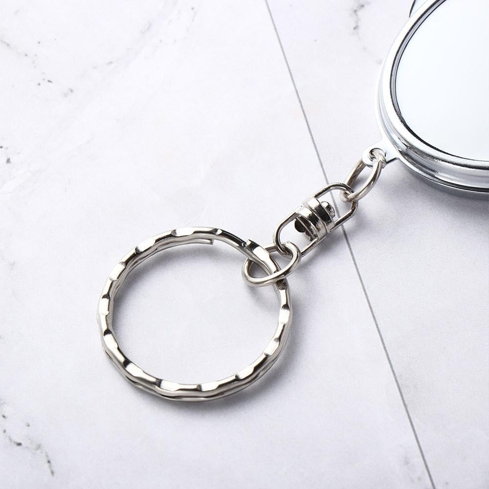 Double Sides Cosmetic Mirror Keychain Mini Folding Mirror