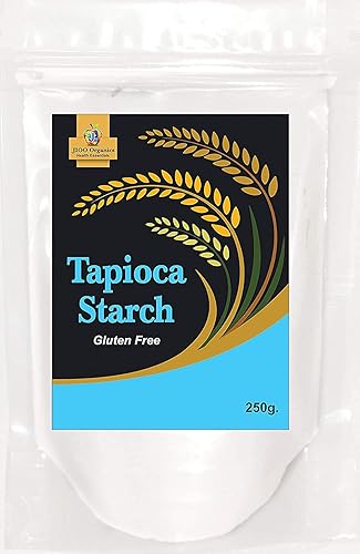 iqra Jioo Organics Tapioca Almidón en Polvo Harina de yuca Sin gluten Paquete de 1 (8.82oz)