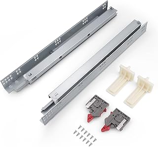 10 Pair 18&#34; Undermount Drawer Slides Soft Close Full Extension Drawer Rails, Mounting Screws and Adjustable Locking Device Included, 85 lb Load Capacity, Zinc Plated Cold Rolled Steel