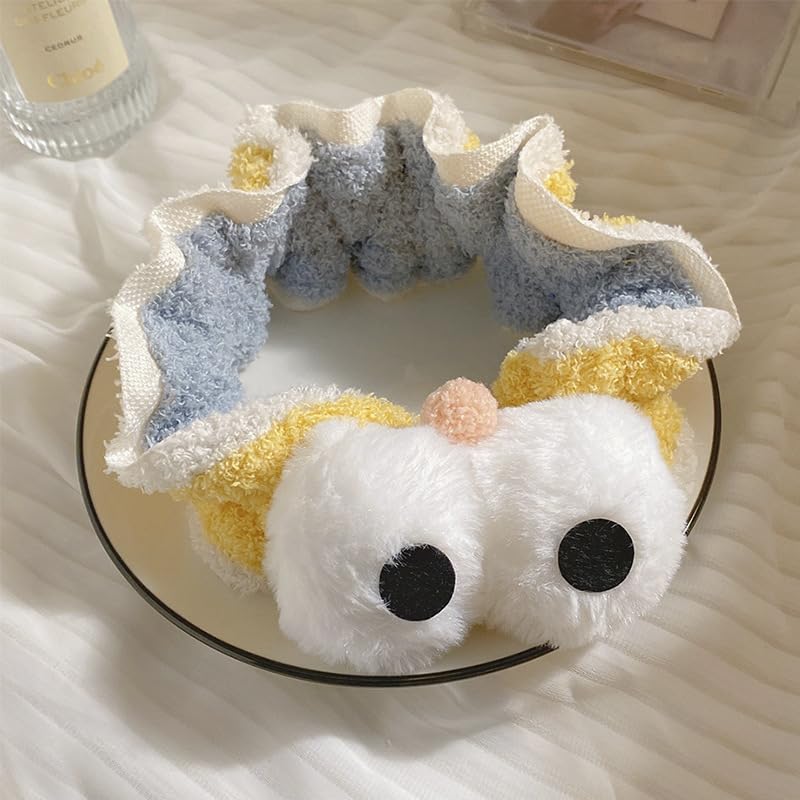 Miniatura 2 de Hofar Diadema de lavado facial con caracol Coral Fleece dibujos animados lindos accesorios creativos para el cabello (EYE-BR)