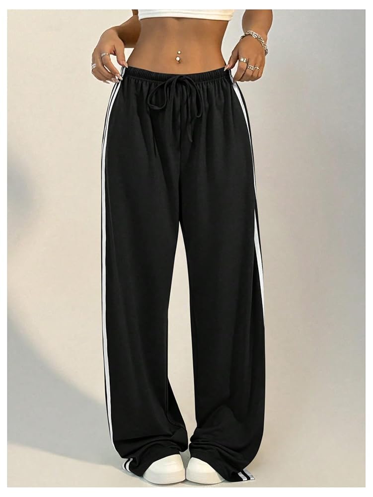 Amazon.com: WDIRARA Women's Side Striped Drawstring Waist