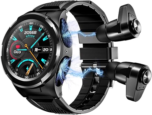 Miniatura 1 de Reloj inteligente con auriculares Bluetooth, 2 en 1 multifuncional resistente al agua, reloj inteligente con pantalla táctil redonda, monitor de