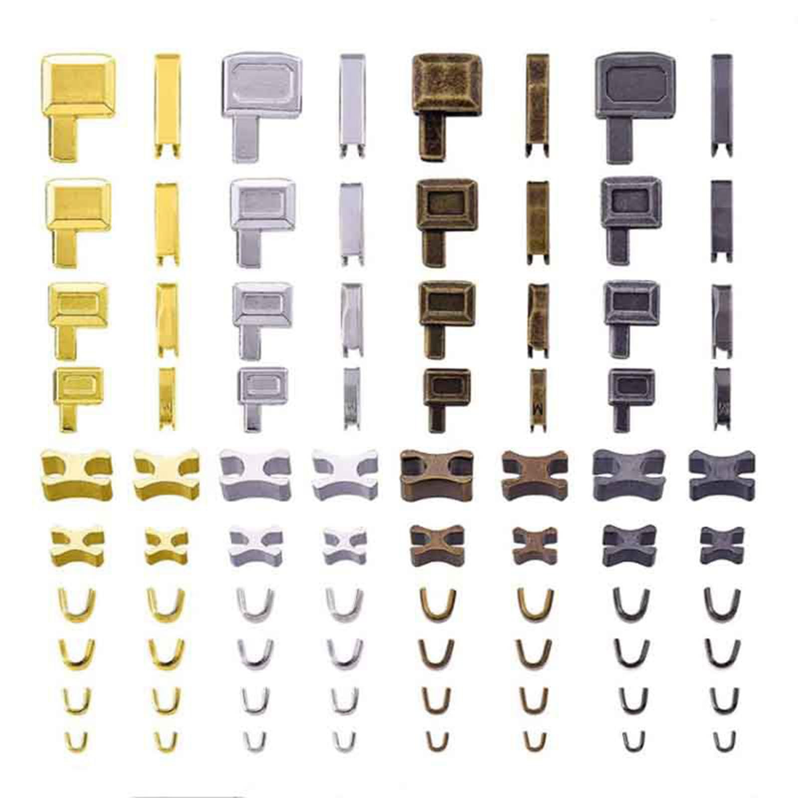 HGENAHGTF Zips Repair Set Insertion Pin Zippers Bottom Zippers Stopper Metal Head Sliders Retainer for Clothing Repair Metal