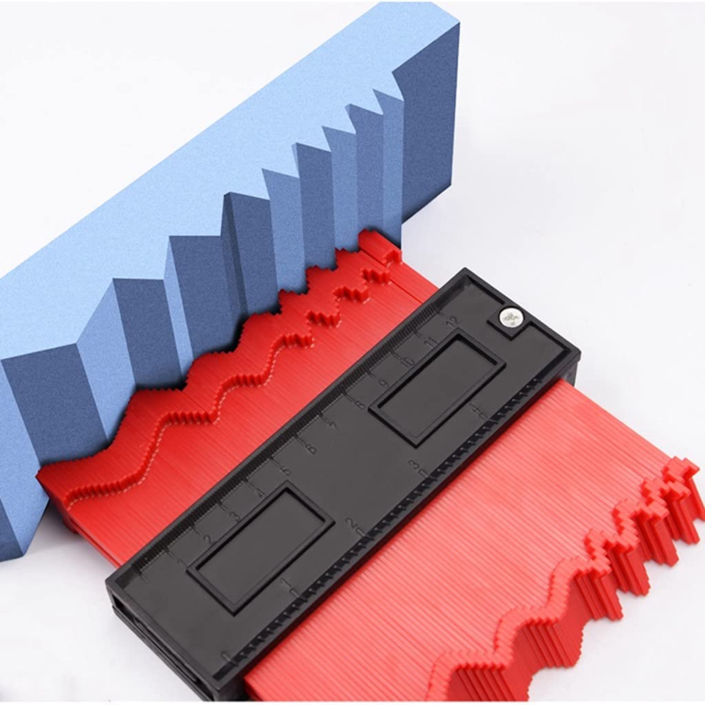 Winkelmesser Profil Konturgauge Leitung Kopierer Lineal Schneiden Vorlage Bau Holzbearbeitungsmessgerät Keramische Kachelfliesen Werkzeug 1. (Color : 10 Inch Red)