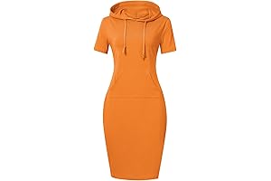 Chic and Versatile: Women's Casual Short Sleeve Hoodie Dress