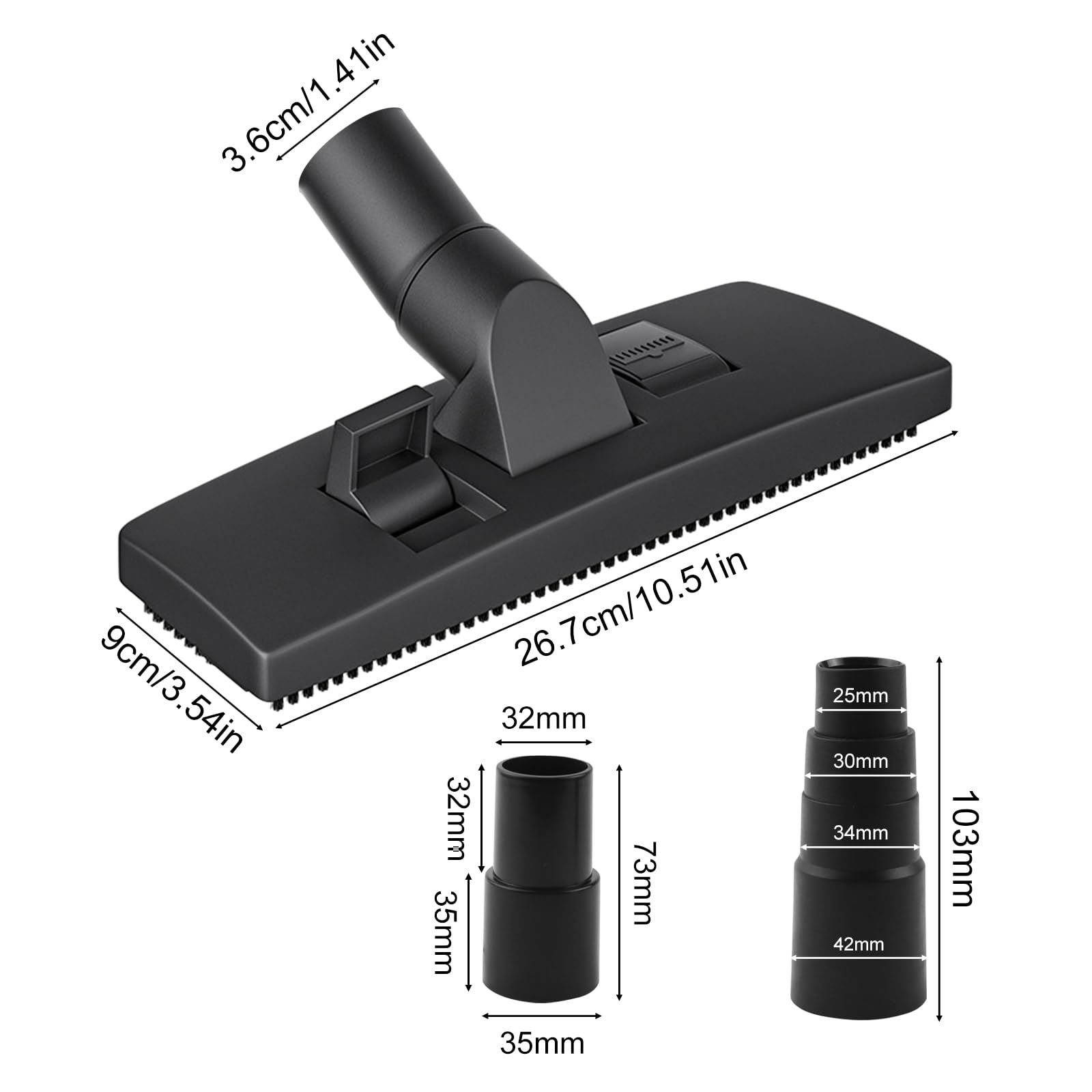 Bocchetta Universale Per Aspirapolvere Kenekos - Con Rulli E Alzafilo, Per Tubi 32/35 Mm, Compatibile Con Miele, Bosch, Kärcher