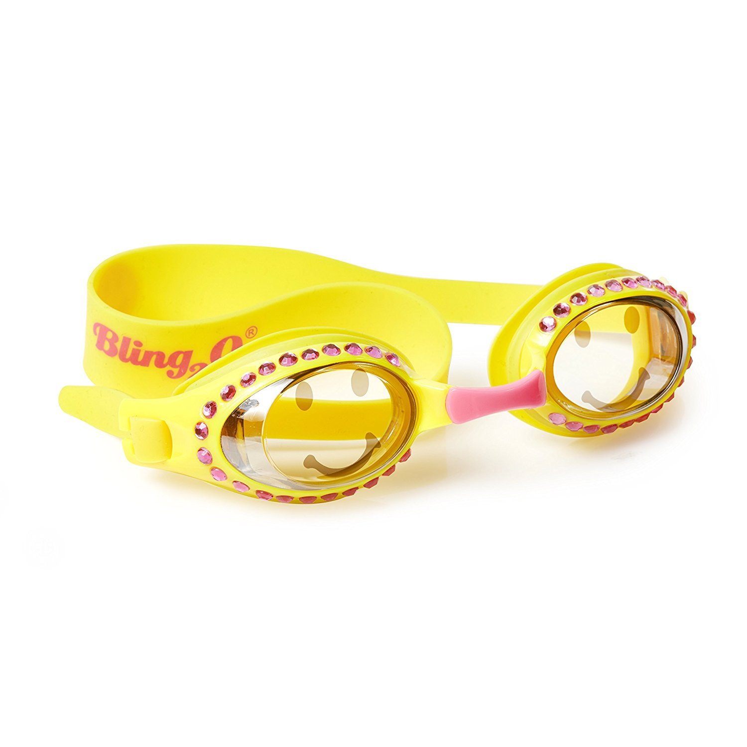 Swimming Goggles For Girls - Smiley Kids Swim Goggles By Bling2o (Emoji Yellow)