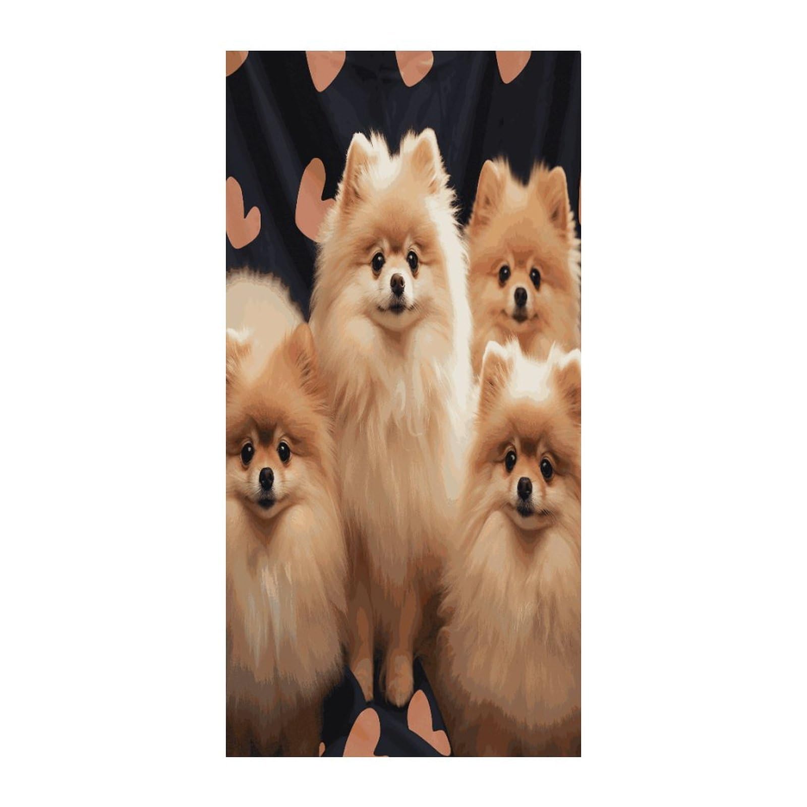 Fekiloot Style Pomeranians Puppies Door Curtain Room Divider Curtains