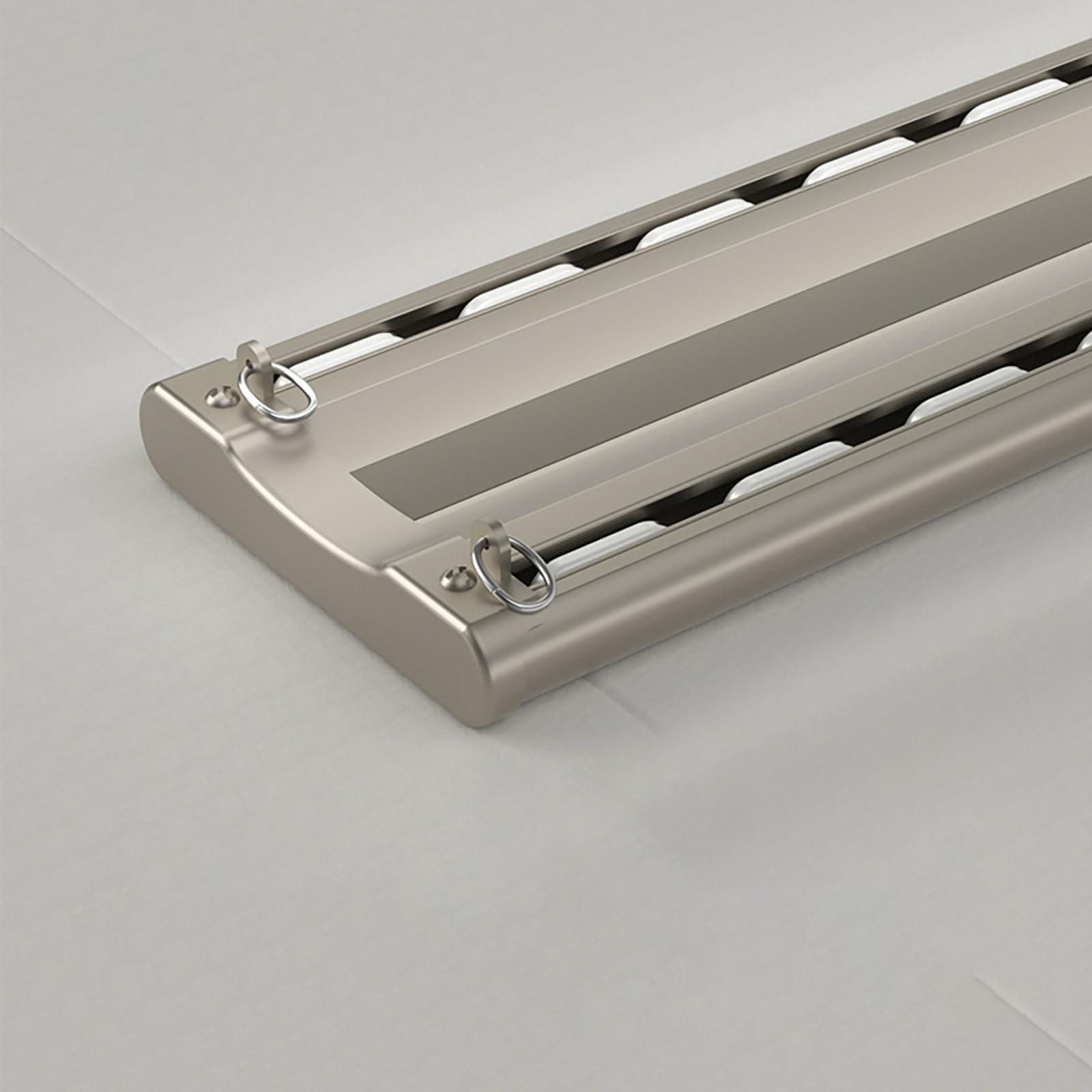 Riel De Cortina Doble Resistencia, Rieles Para Cortinas Techo De Aluminio, Barra Cortina Doble Para Sala De Estar, Dormitorio, Separador De Ambientes(Metallic,1m(3.3ft))