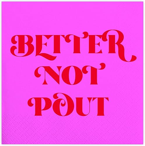 Slant Collections Servilletas de papel para cócteles/bebidas, 20 unidades, Better Not Pout