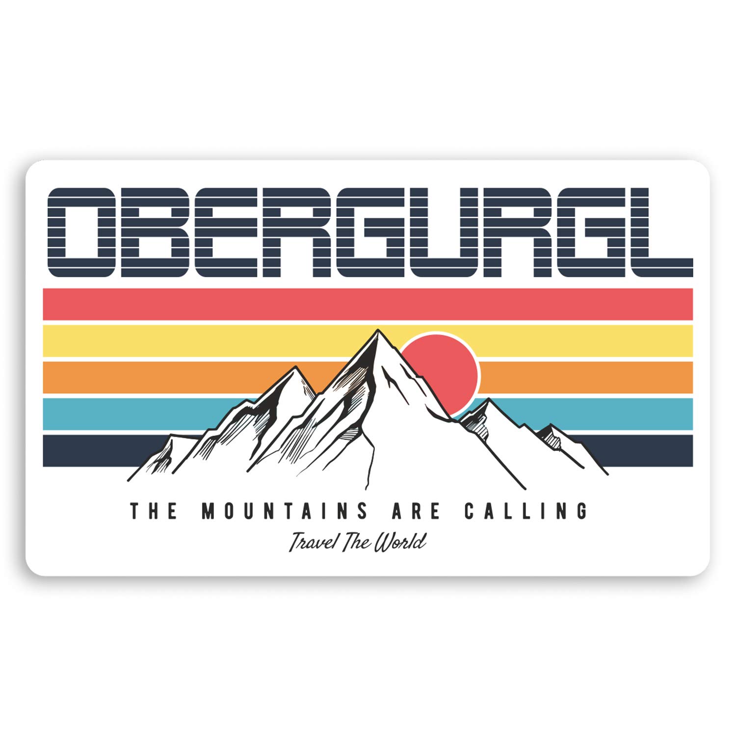 Destination Vinyl Ltd Multi 2 X 10Cm Obergurgl Austria Vinyl Stickers Ski Snowboard Luggage Sticker #30334 (10Cm Wide)