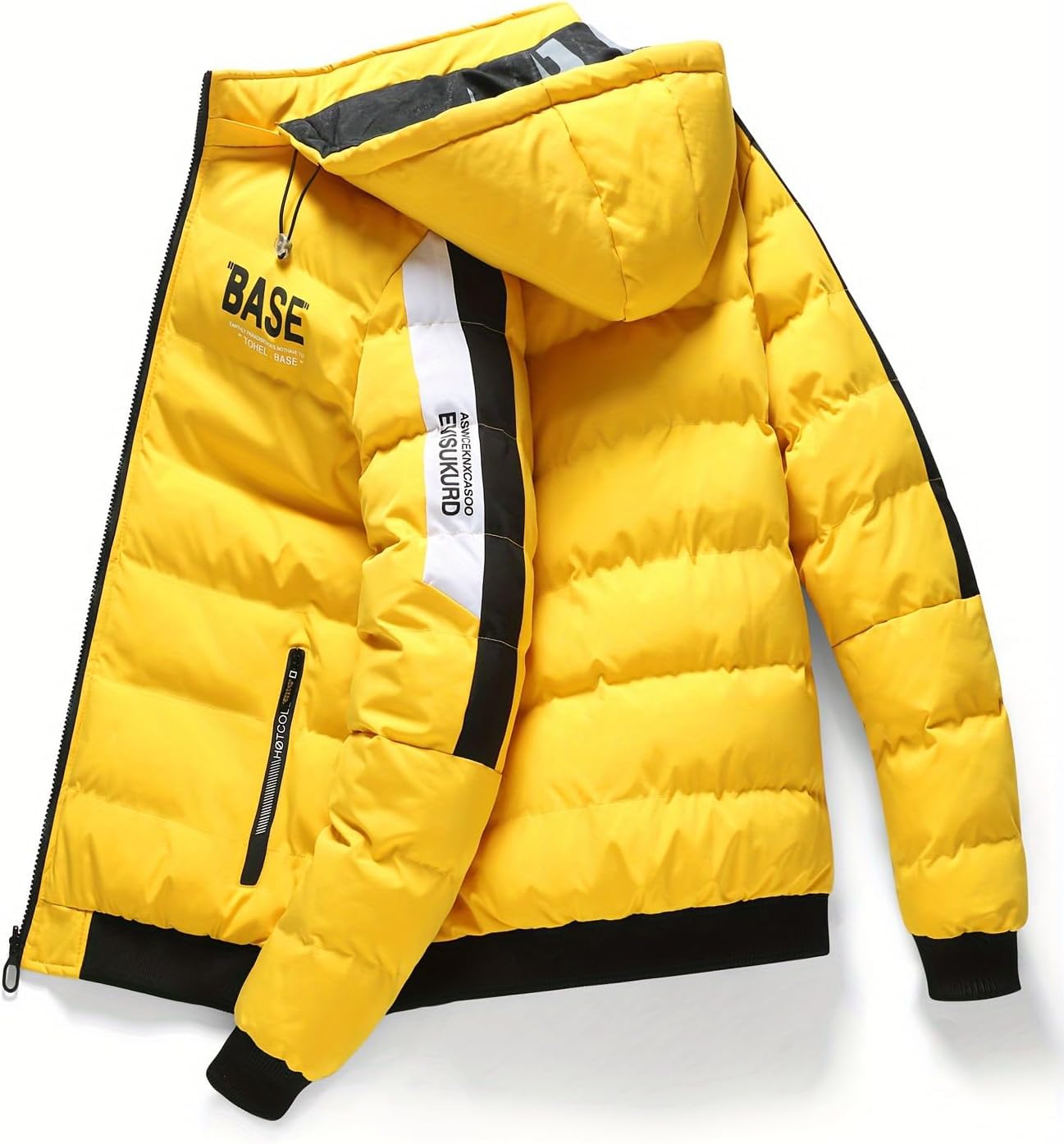 Chaqueta de plumón con Cremallera de Invierno cálida para Hombre para Exteriores con Capucha Deportiva Parka cálida y cómoda Acolchada Gruesa Ropa Reversible