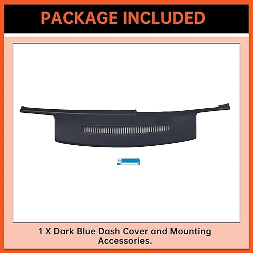 Miniatura 5 de ECOTRIC Cubierta de salpicadero azul oscuro compatible con camionetas 1988-1994 C1500 C2500 C3500, 1992-1994 Blazer, 1988-1994 K1500 2500 3500 Chevy
