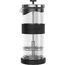 bonVIVO FOMO Montalatte Manuale 400 ml in Vetro e Acciaio Inox – Emulsificatore a Doppia Rete per Schiuma Latte Professionale – Accessorio Barista per Espresso e Cappuccino