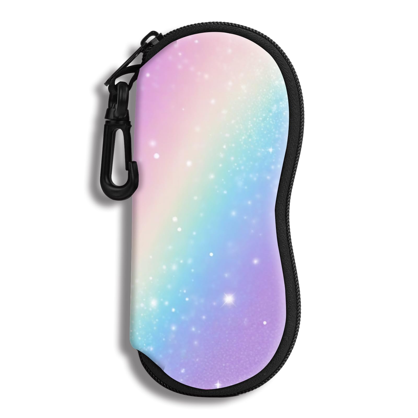 Hion Sunglasses Case Ultra Light Neoprene Zipper Eyeglass Soft Case with Belt Clip