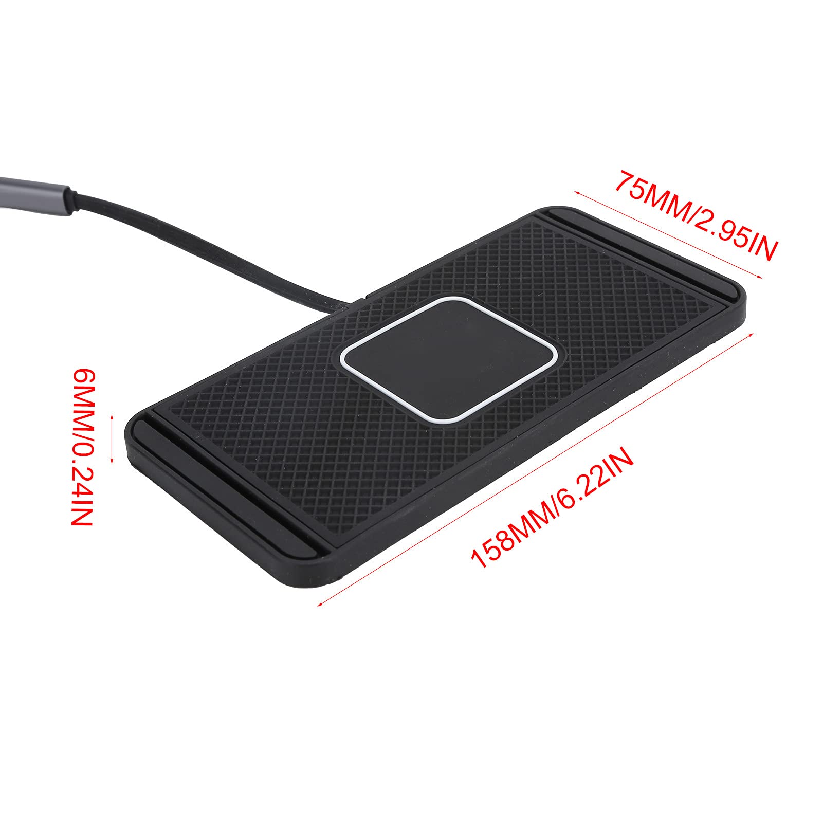 Caricabatteria per Auto Wireless Veloce, Pad di Ricarica Qi per Auto da 10 W 7,5 W, Dock per Stazione di Ricarica Antiscivolo per Auto per Telefono, per per e Altri Dispositivi