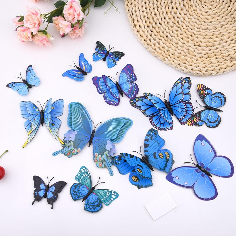 12 imanes decorativos de mariposa en 3D para refrigerador miniatura 5