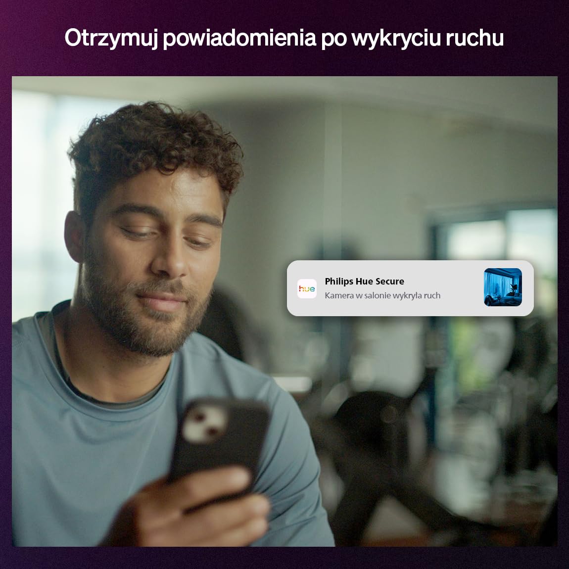 Kamera biurkowa Philips Hue Secure, rozdzielczość 2K, powiadomienia o ruchu, dwukierunkowe połączenie audio, płynna integracja z oświetleniem Philips Hue, w zestawie z podstawką, czarna
