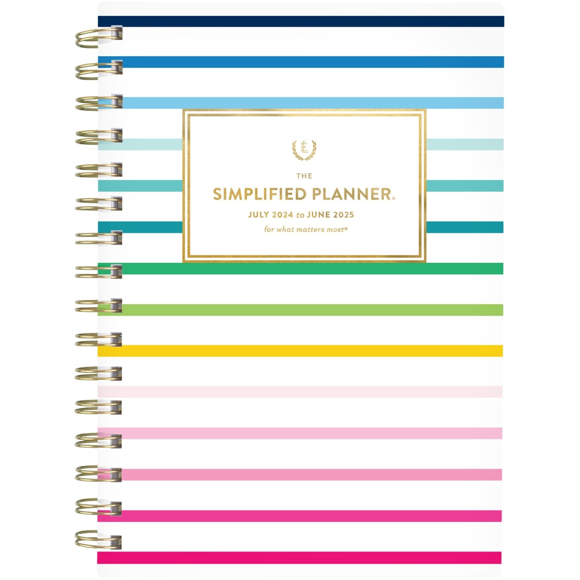 2024-2025 AT-A-GLANCE Simplified by Emily Ley Weekly/Monthly Academic Planner, 5-1/2" x 8-1/2", Happy Stripe, July 2024 to June 2025, EL24-200A