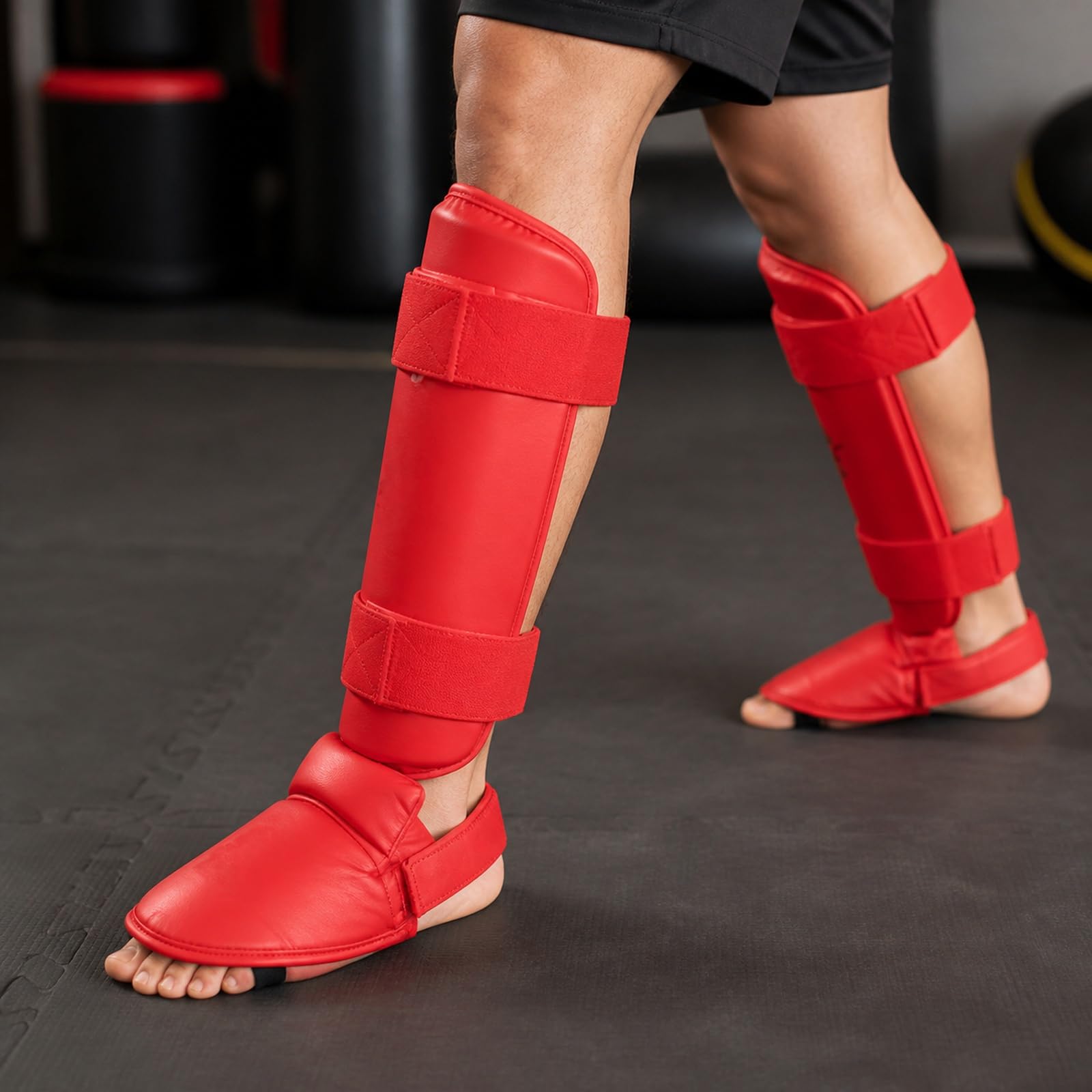 Ochraniacze na nogi, ochraniacze na golenie Muay Thai, Paratibia Kick Boxing, regulowane, wygodne, oddychające, do boksu, Taekwondo, Muay Thai, sportów walki i codziennego treningu
