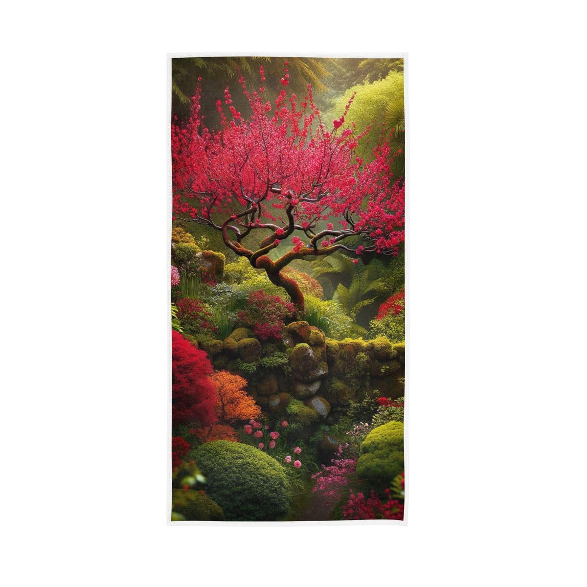 HUYGD Oriental Hand Towel, 15 x 30 Inches, Soft Highly Absorbent Towels for Bathroom Gym Shower
