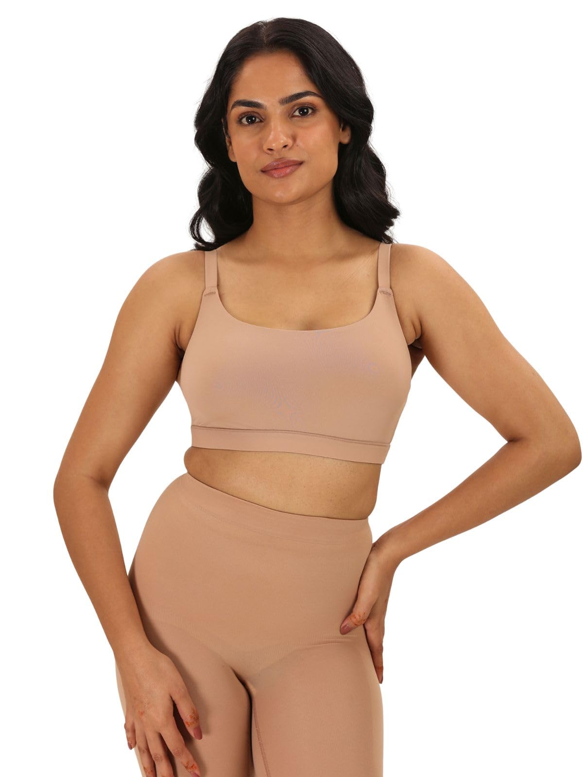 underneat Women Seamless Scoop Bralette | Lightly Padded Full Coverage | Wire-Free Design | Double-Layer Stretch Fabric | Everyday Comfort & Gentle Support-picture-11