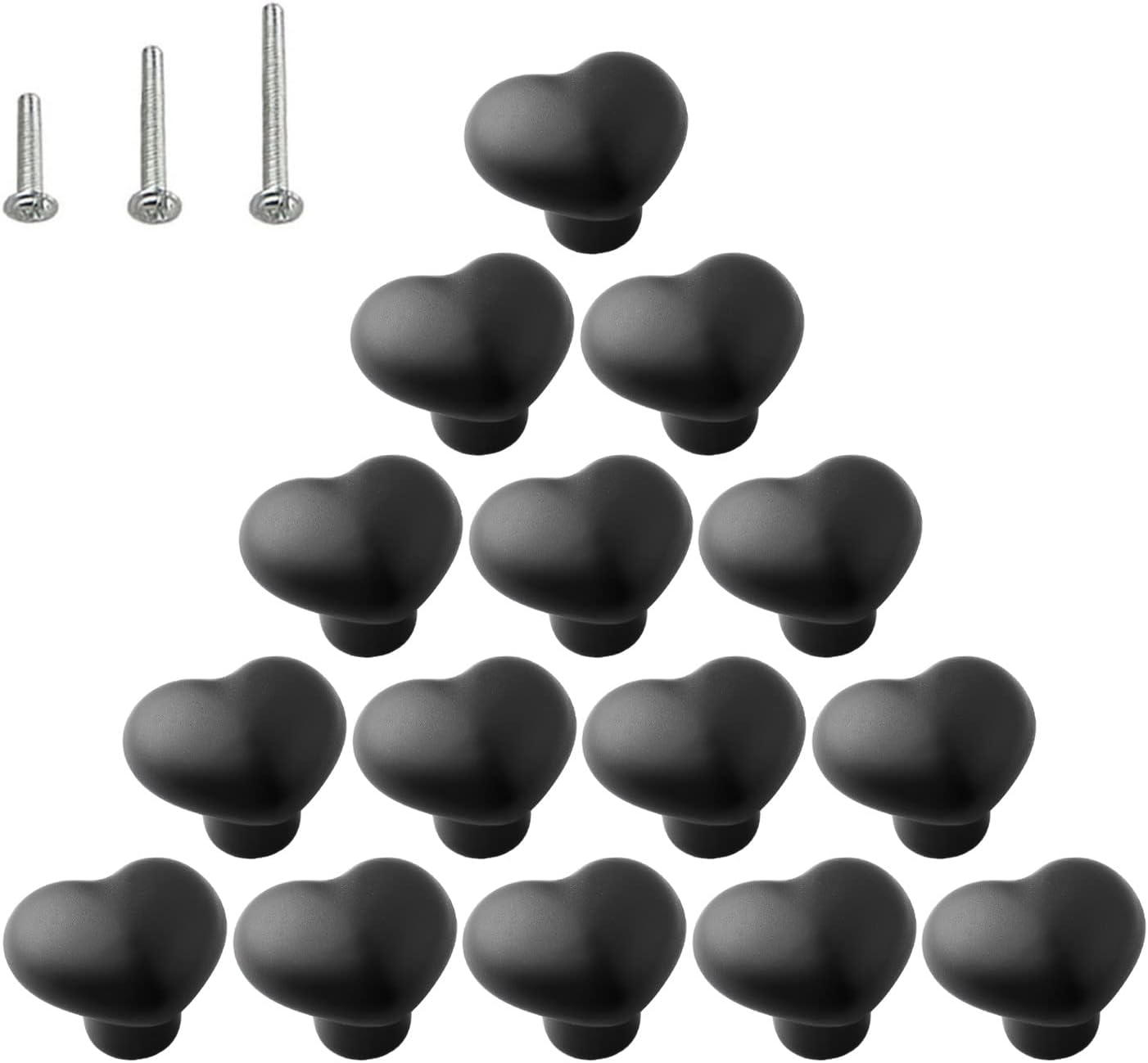 HUAMULAN 15PCS Glossy Ceramic Knobs Heart Shape Cabinet Dresser Pulls Door Handles Cupboard Wardrobe Drawer