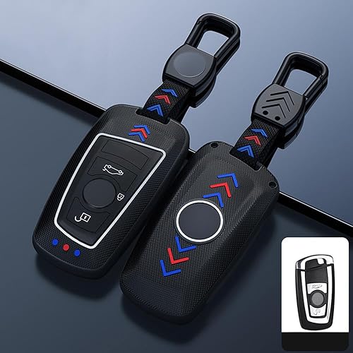 Miniatura 3 de Funda para llavero de ABS esmerilado, botón luminoso para BMW 1, 3, 4, 5, 6, 7, Series X3, X4, M5, M6, GT3, GT5, con llavero