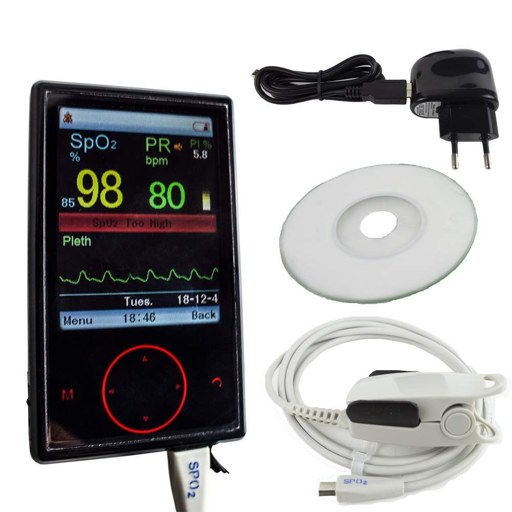 Mobiclinic, Pulsossimetro digitale, Cms60f, Marchio euroepo, Con display tft, Batteria al litio, Piccolo e maneggevole