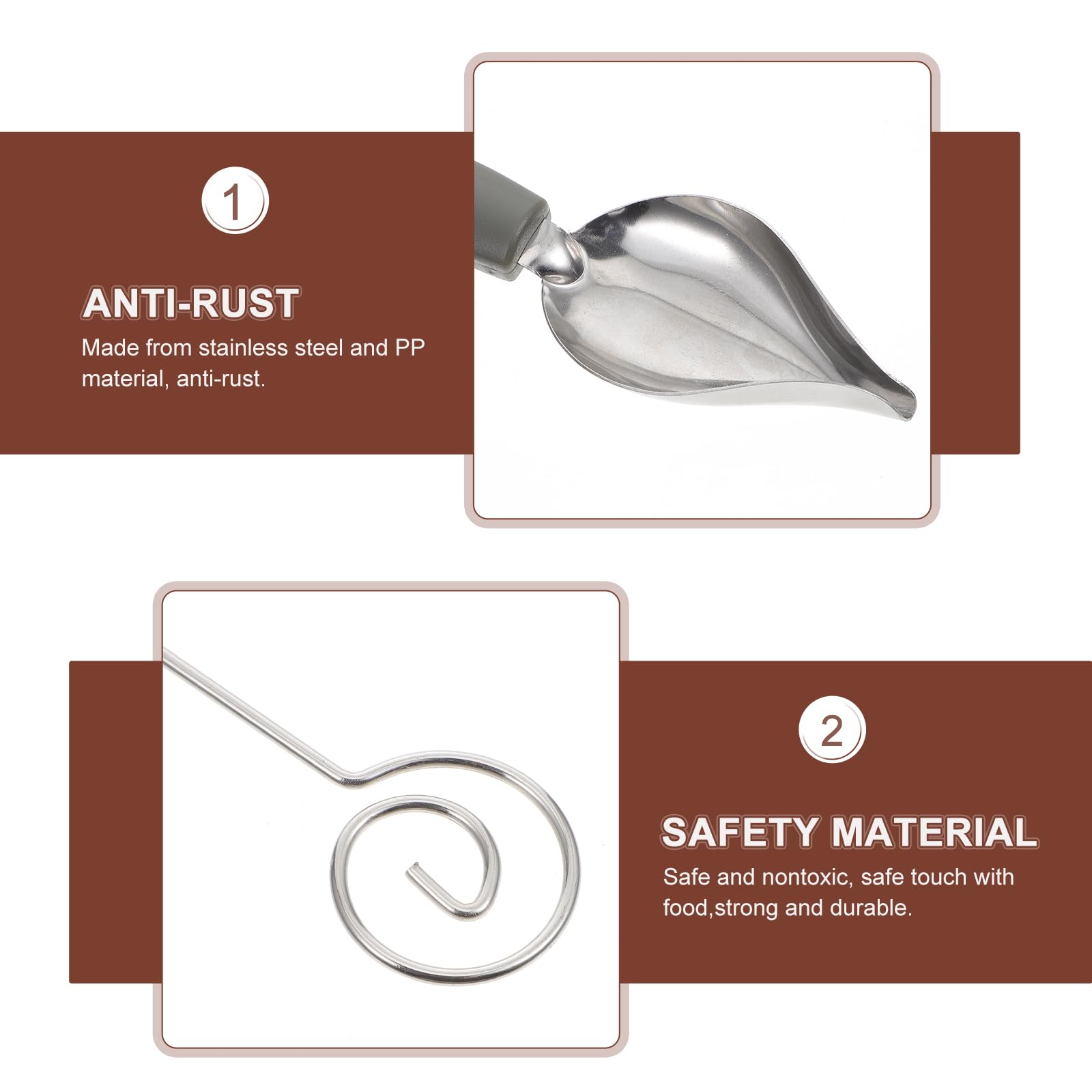 LIFKOME Edelstahl Schokoladenlöffel Set 4 Stück – Leichtes Malen Löffel Für Schokolade Schmelzen Fondue Und Gebäck Dekoration Rostfreies Küchenutensil Mit Ergonomischem Griff