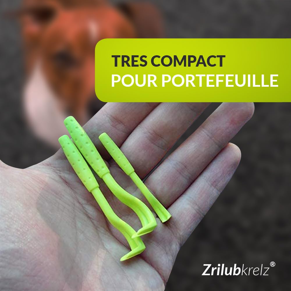 Zrilubkrelz® Lot de 3 Tire Tiques – Tire Tiques pour Chien et Chat – 3 Tailles