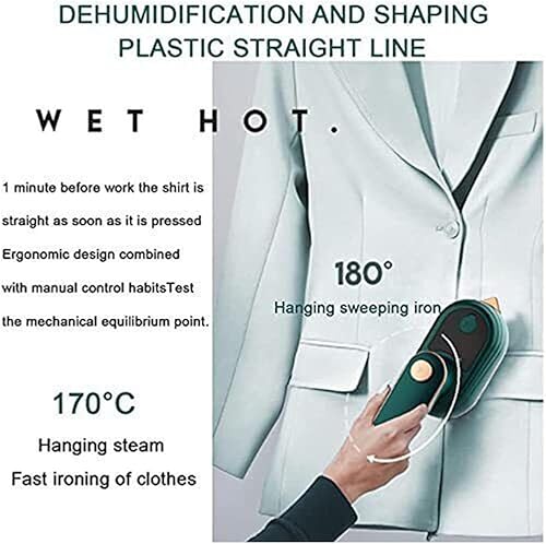 Miniatura 6 de Trimsy Iron, plancha de vapor Trimsy, plancha colgante de mano Trimsy, plancha de vapor Trimsy, plancha de vapor colgante de mano (verde)