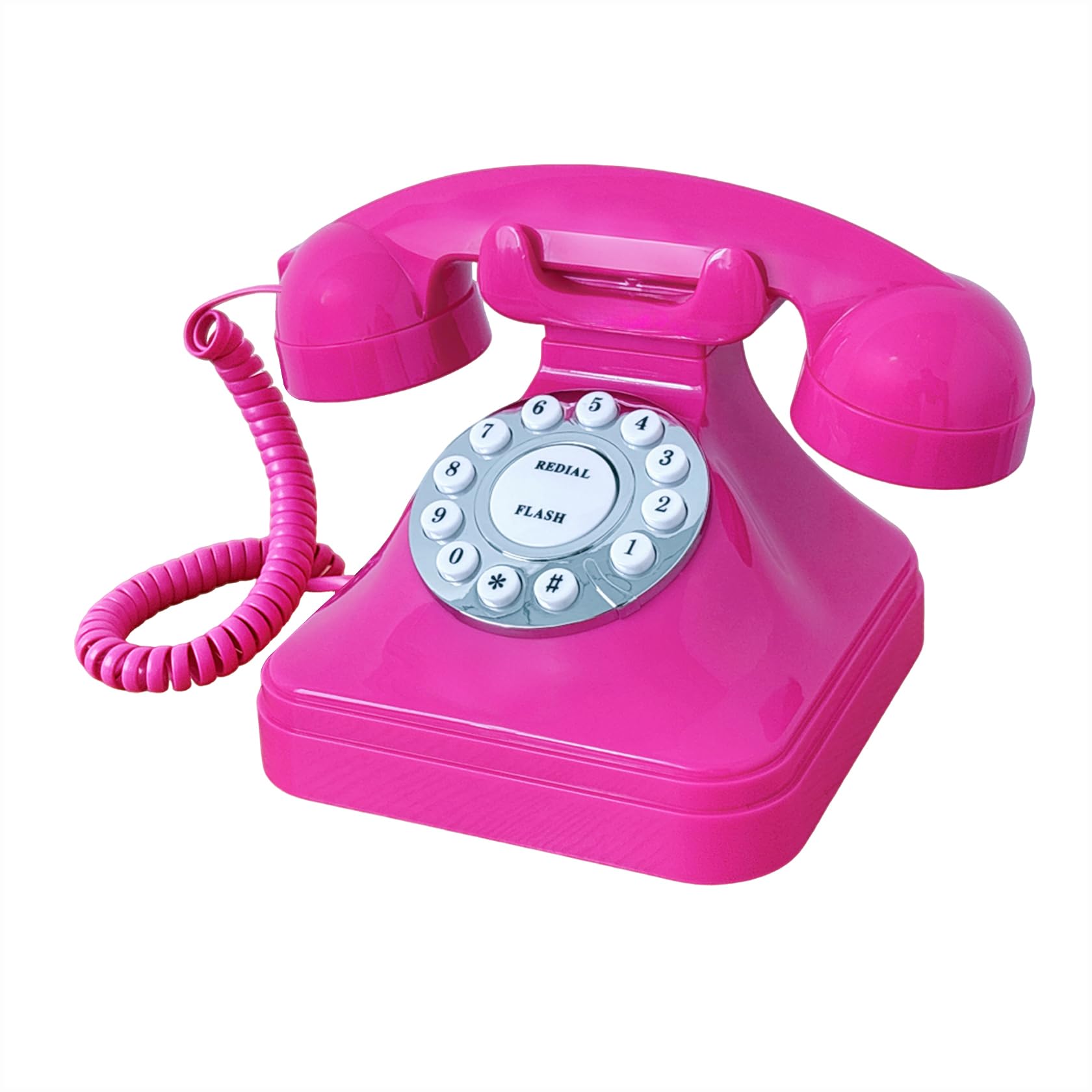 Retro Landline Home Phone,TelPal Corded Old Fashion Desk Phone, Basic Pink Decorative Analog Telephone Set, Senior Phone for Home/Office/Hotel… (Rose)-image-39